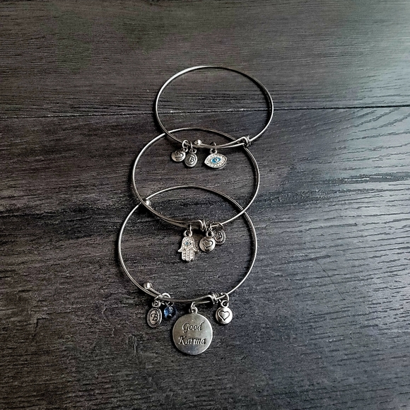 Evil Eye / Good Karma Bangle Bracelets | Set of 3 | Lovita - Picture 2 of 5